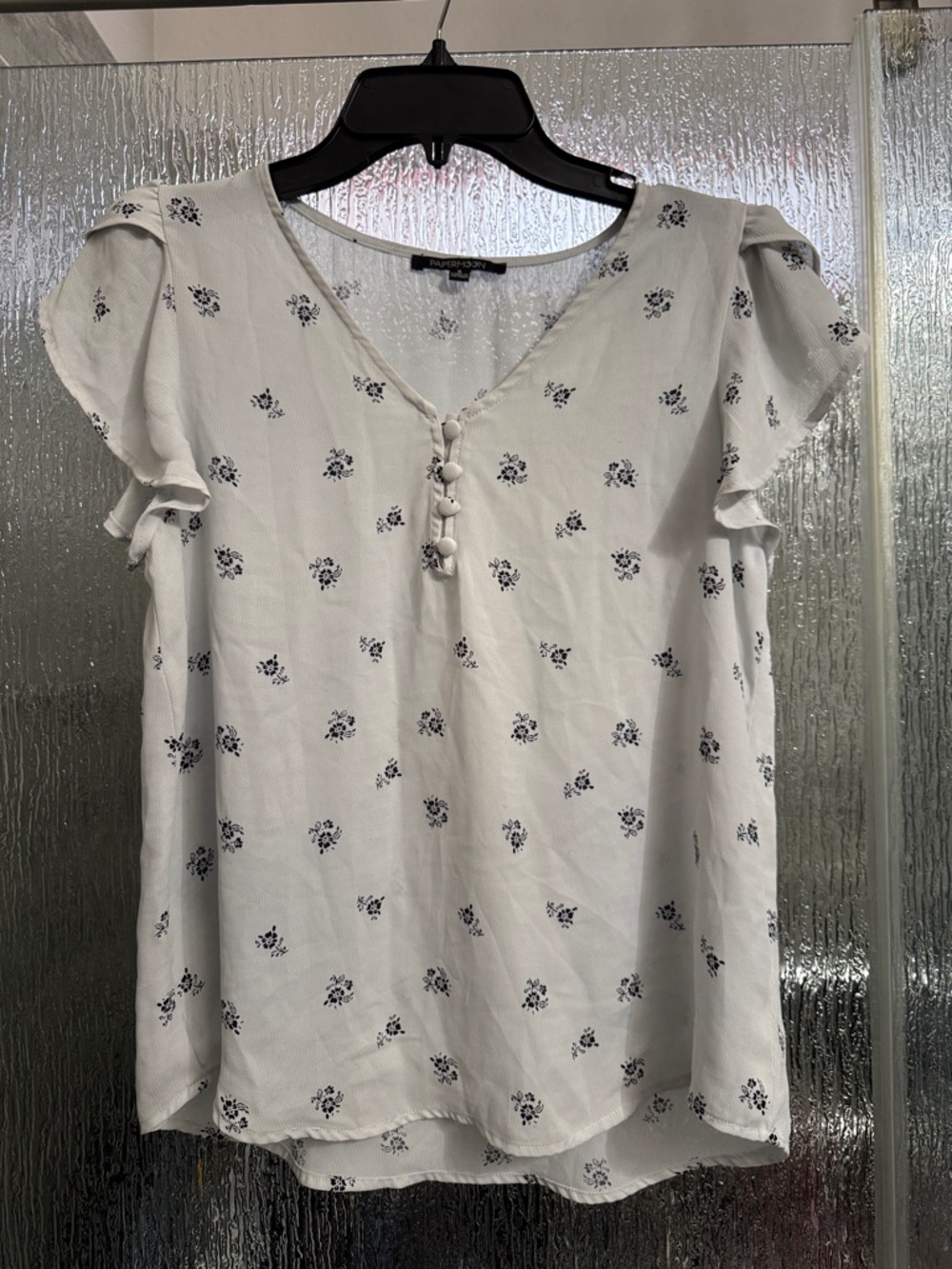 Papermoon Blouse with Navy Floral Print
